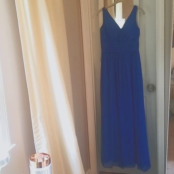 Bill Levkoff Blue Chiffon Gown Size 10 - Picture 5 of 5